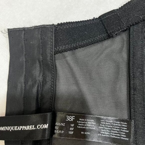 Dominique Lace Longline Bustier Black Firm Shaping Corset Top 38F - Picture 7 of 16